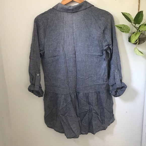 Anthropologie blue cotton tunic top - Picture 4 of 6
